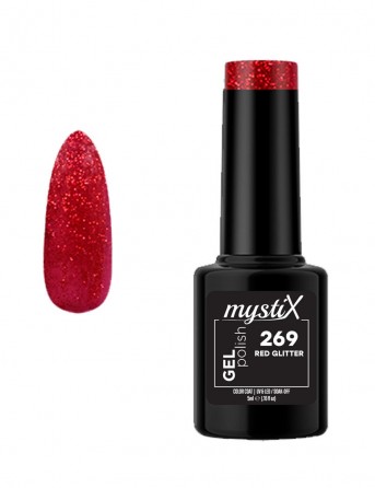 MystiX Gel Polish 269 (Red Glitter) 5ml